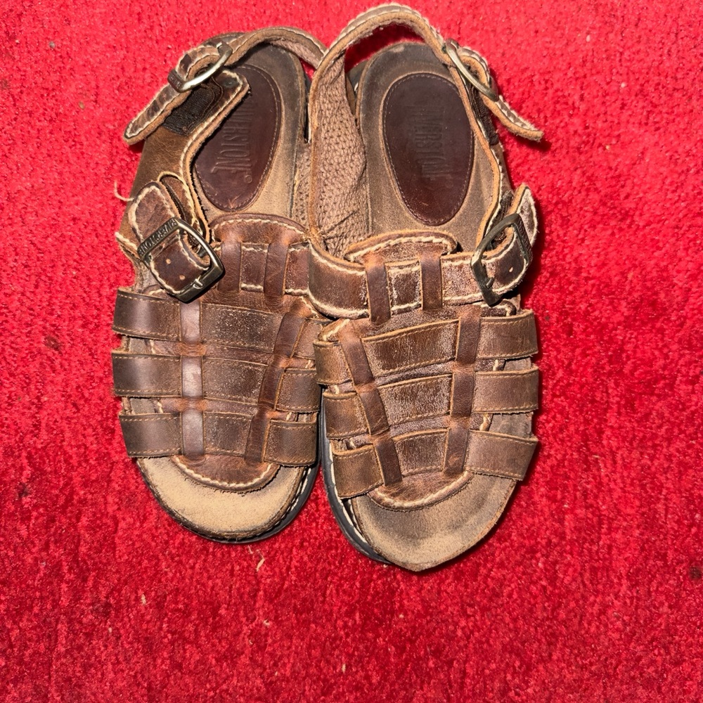 Vtg kids fishermen sandals , buckled minimal wear